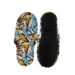 Turquoise And Orange Butterfly Print Slippers