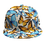Turquoise And Orange Butterfly Print Snapback Cap