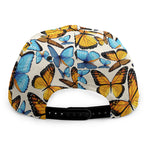 Turquoise And Orange Butterfly Print Snapback Cap