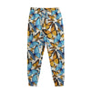 Turquoise And Orange Butterfly Print Sweatpants