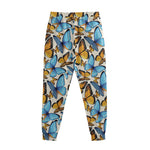 Turquoise And Orange Butterfly Print Sweatpants