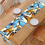 Turquoise And Orange Butterfly Print Table Runner