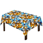 Turquoise And Orange Butterfly Print Tablecloth