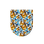 Turquoise And Orange Butterfly Print Toilet Lid Cover