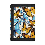Turquoise And Orange Butterfly Print Trifold Wallet