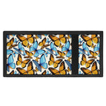 Turquoise And Orange Butterfly Print Trifold Wallet