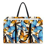 Turquoise And Orange Butterfly Print Utility Tote Bag