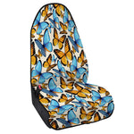 Turquoise And Orange Butterfly Print Waterproof Car Seat Cover