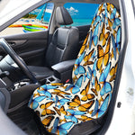 Turquoise And Orange Butterfly Print Waterproof Car Seat Cover