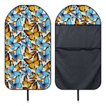 Turquoise And Orange Butterfly Print Waterproof Car Seat Cover