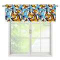 Turquoise And Orange Butterfly Print Window Valance