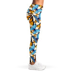 Turquoise And Orange Butterfly Print Women's Leggings