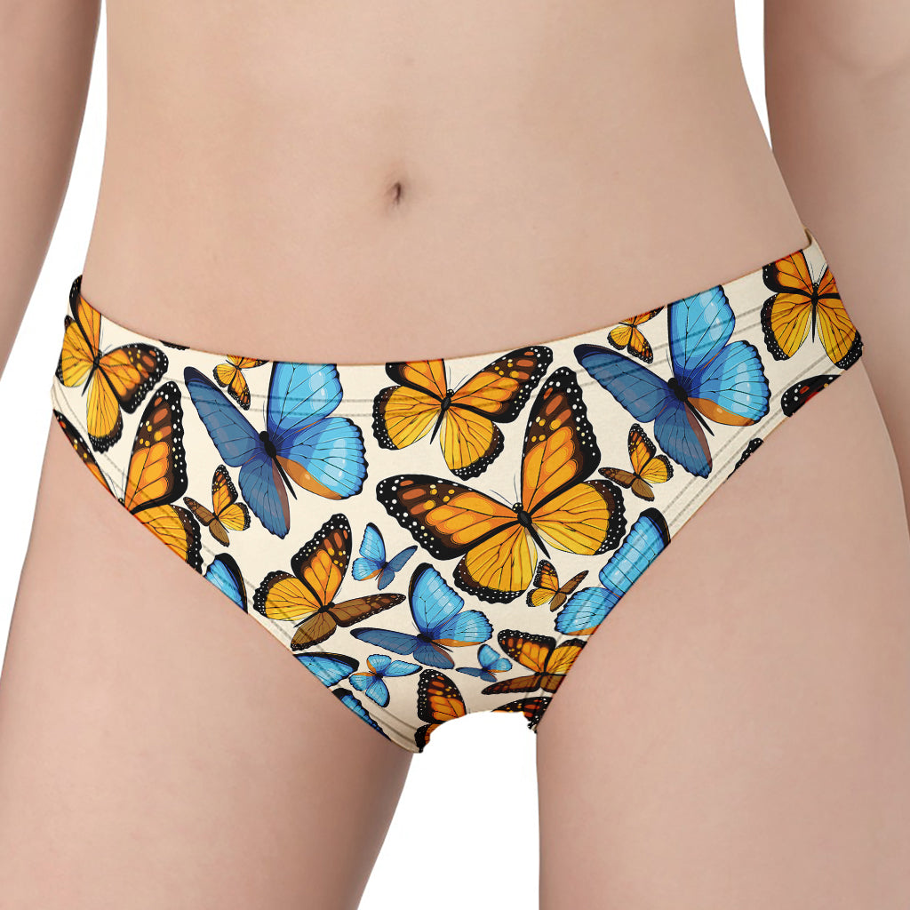 Turquoise And Orange Butterfly Print Women's Panties