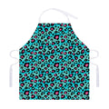 Turquoise And Pink Leopard Print Adjustable Apron