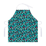 Turquoise And Pink Leopard Print Adjustable Apron