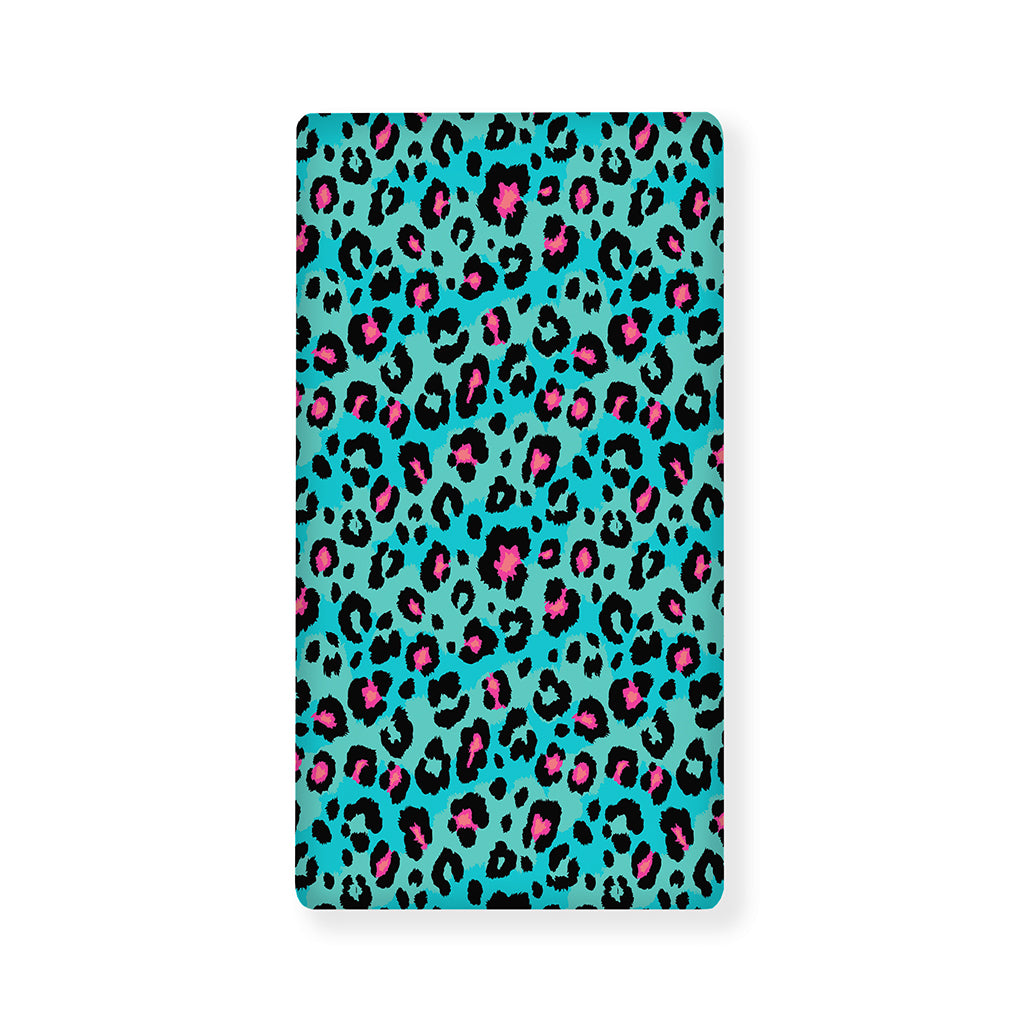 Turquoise And Pink Leopard Print Baby Crib Sheet