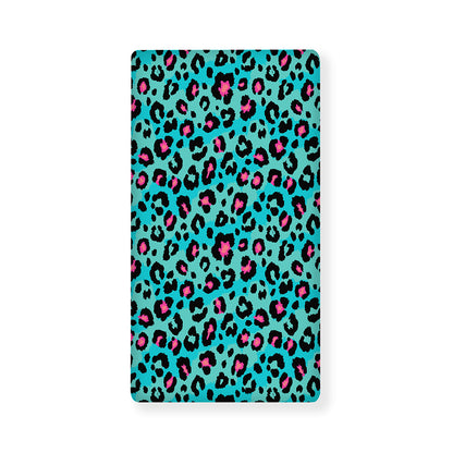 Turquoise And Pink Leopard Print Baby Crib Sheet