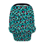 Turquoise And Pink Leopard Print Baby Seat Cover