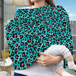 Turquoise And Pink Leopard Print Baby Seat Cover