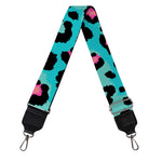 Turquoise And Pink Leopard Print Bag Strap