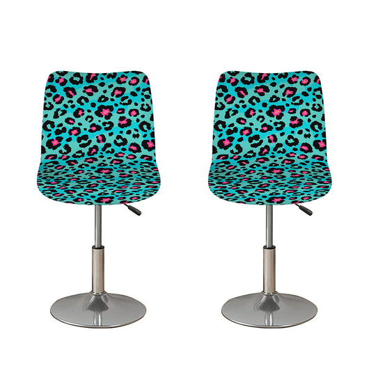 Turquoise And Pink Leopard Print Bar Stool Covers