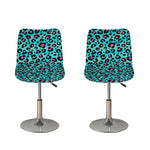 Turquoise And Pink Leopard Print Bar Stool Covers