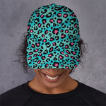 Turquoise And Pink Leopard Print Baseball Cap