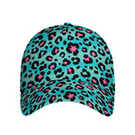 Turquoise And Pink Leopard Print Baseball Cap