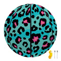 Turquoise And Pink Leopard Print Basketball