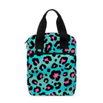 Turquoise And Pink Leopard Print Bible Tote Bag