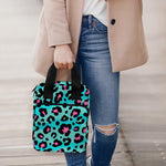 Turquoise And Pink Leopard Print Bible Tote Bag