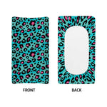 Turquoise And Pink Leopard Print Changing Pad Cover