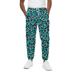 Turquoise And Pink Leopard Print Cotton Pants
