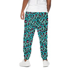 Turquoise And Pink Leopard Print Cotton Pants