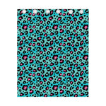 Turquoise And Pink Leopard Print Curtain