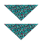 Turquoise And Pink Leopard Print Dog Bandana