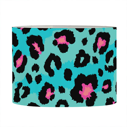 Turquoise And Pink Leopard Print Drum Lamp Shade