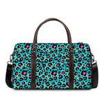 Turquoise And Pink Leopard Print Duffle Bag