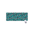 Turquoise And Pink Leopard Print Extended Mouse Pad