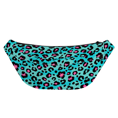 Turquoise And Pink Leopard Print Fanny Pack