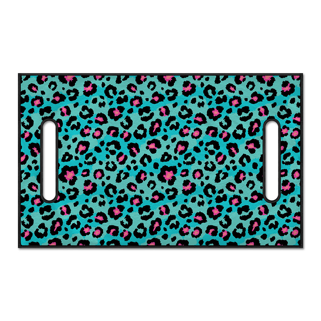 Turquoise And Pink Leopard Print Golf Cart Seat Cover