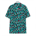Turquoise And Pink Leopard Print Hawaiian Shirt