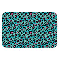 Turquoise And Pink Leopard Print Indoor Door Mat