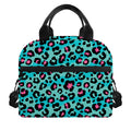 Turquoise And Pink Leopard Print Insulated Lunch Bag