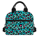 Turquoise And Pink Leopard Print Insulated Lunch Bag