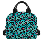 Turquoise And Pink Leopard Print Insulated Lunch Bag
