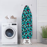 Turquoise And Pink Leopard Print Ironing Board Cover