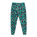 Turquoise And Pink Leopard Print Jogger Pants