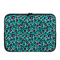 Turquoise And Pink Leopard Print Laptop Sleeve