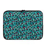 Turquoise And Pink Leopard Print Laptop Sleeve